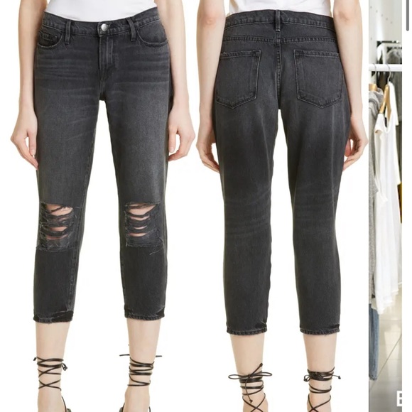 Frame Le Garcon Crop Jeans in Wilkinson Destruct - Picture 5 of 6